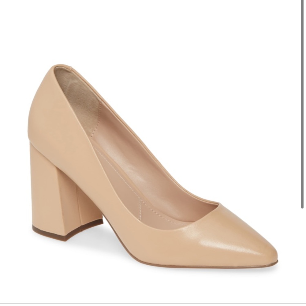 Charles David Verse Nude block heel pumps